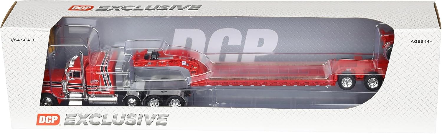 First Gear 1/64 Peterbilt 379 Semi with Fontaine Magnitude Lowboy Trailer, DCP, 60-2355