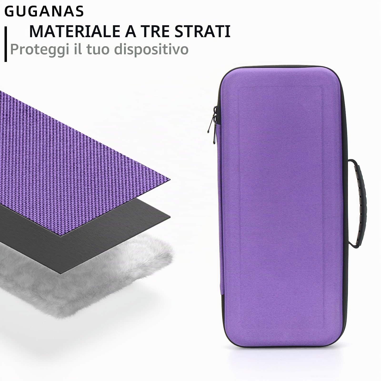Borsa da viaggio rigida per Dyson Airstraight HT01 piastra e alimentatore di rete, impermeabile, resistente agli urti, custodia portatile (viola)