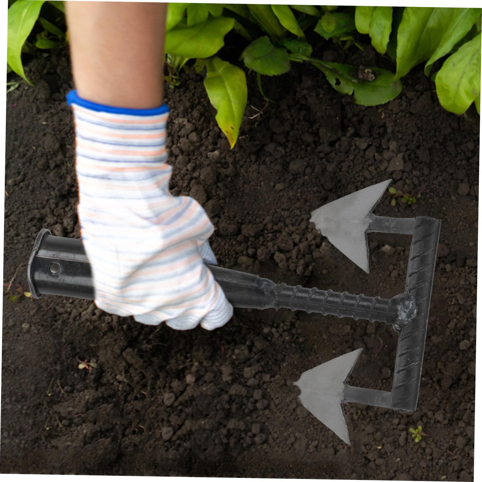 DOITOOL Azada Triangular Multifuncional para Jardinería Ligera y Duradera Herramienta para Aflojar Tierra y Deshierbar Huertos y Parques