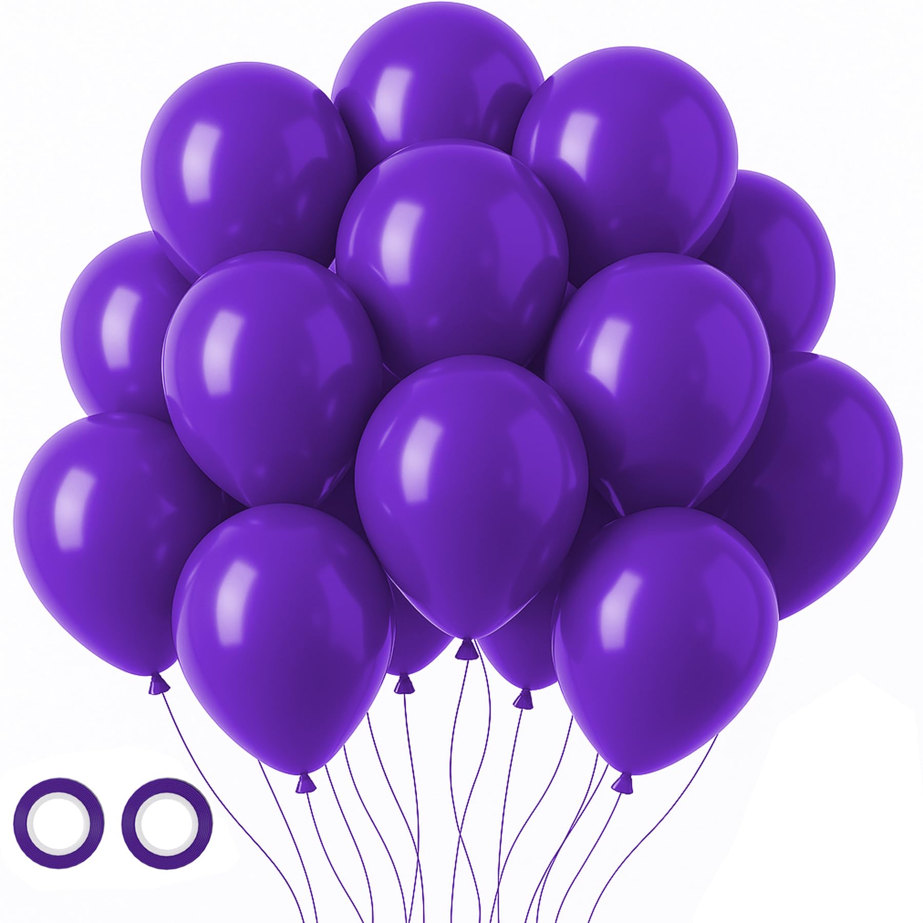 Voircoloria 105pcs Dark Purple Party Latex Balloons, 12inch