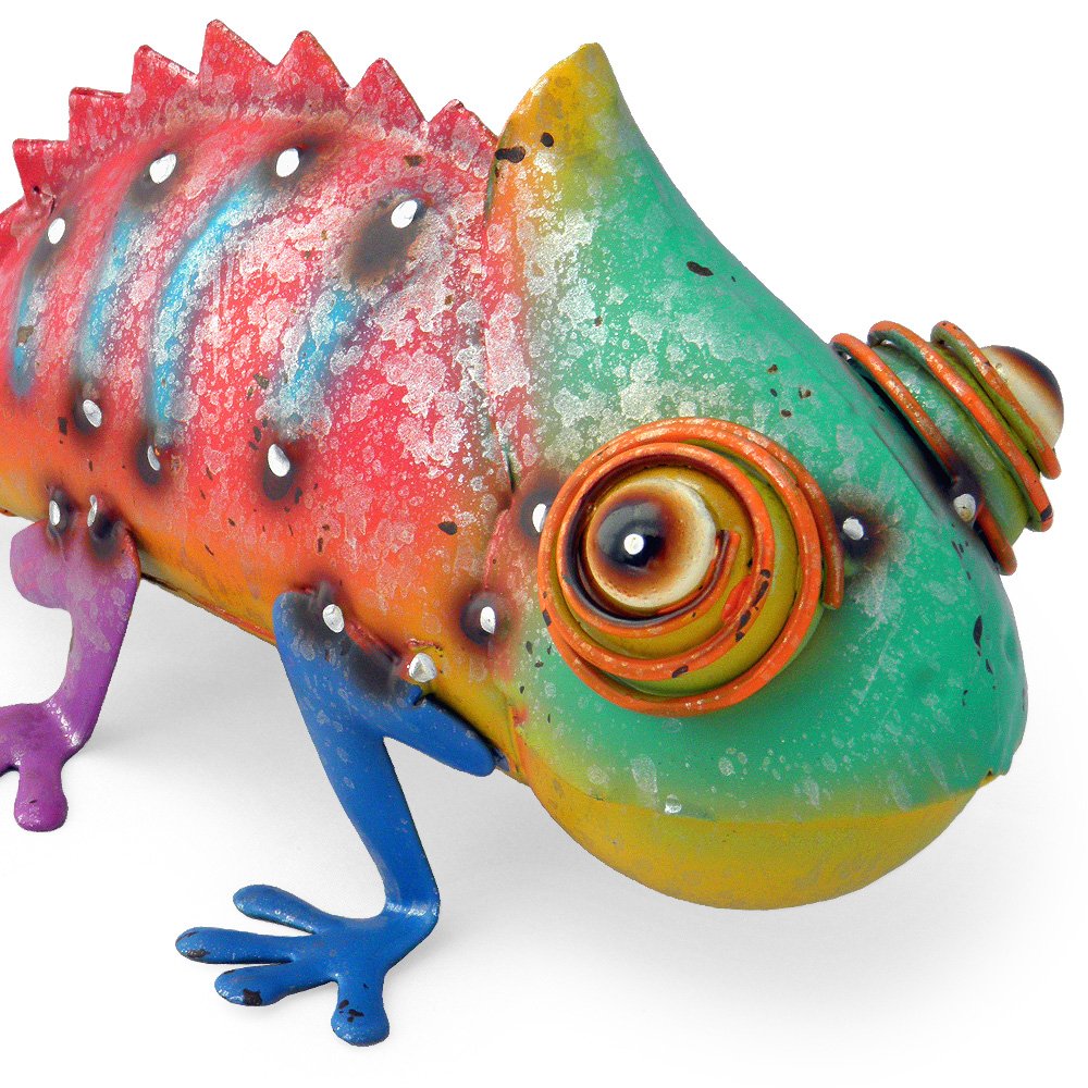 木製動物置物セット 木の人形 ブリキ カメレオン 2025年最新】ブリキ