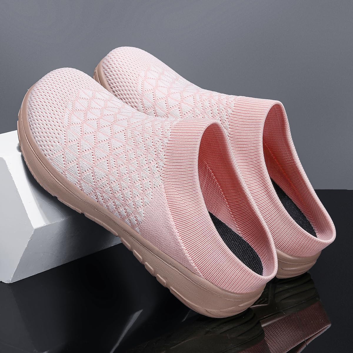 Lightweight Slip-On Clog Shoes for Women & Men – Breathable Knit Upper, Soft Cushioned Sole, Indoor Outdoor Comfort Mules - Image 5