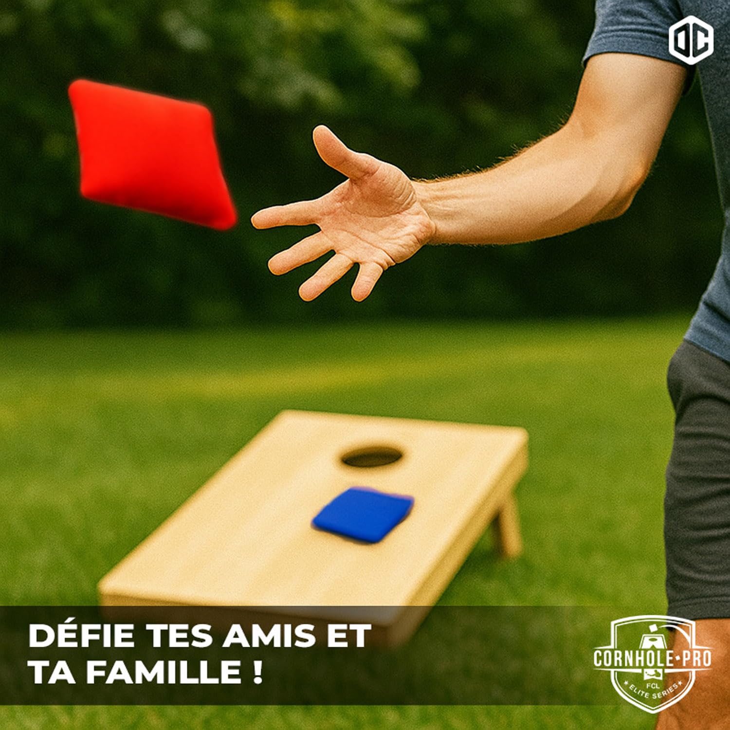 Sacs Officiels de Cornhole | 4 Sacs Bleus et 4 Sacs Rouges | Dimensions Officielles | Qualité Premium | 100% Coton | Waterproof | Jeu Américain | Jeu d'Extérieur | Amis & Famille | OriginalCup®
