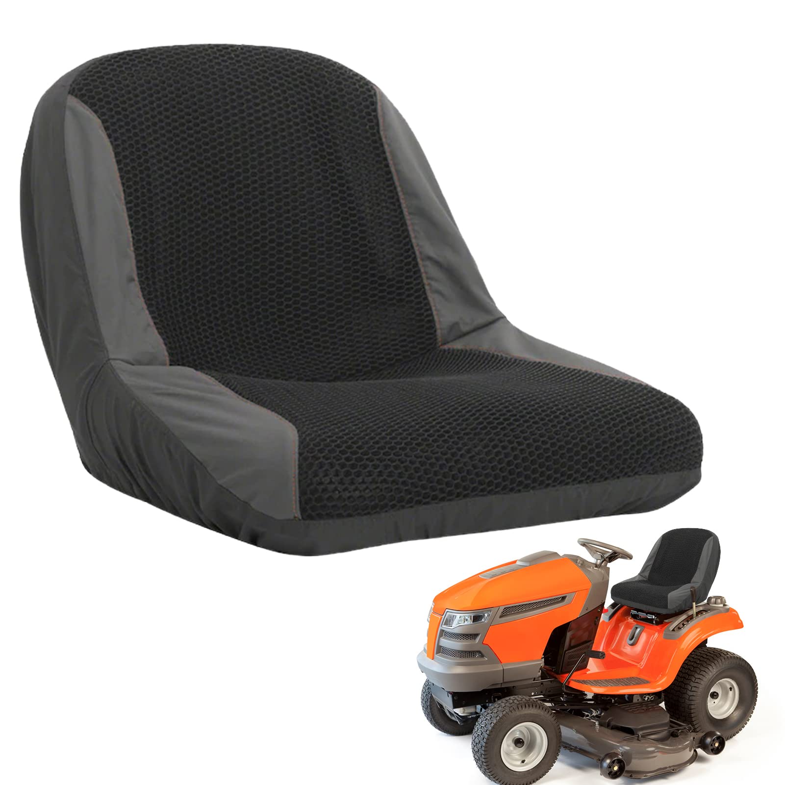BSEID Funda de asiento para tractor, impermeable, para tractor de césped, funda de asiento de tractor de malla transpirable, funda impermeable para asiento de tractor, funda de asiento para tractor de