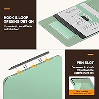 Vista 4 de MoKo Funda para Yaxa Kindle Scribe 2024/2022 de 1ª generación, funda delgada de piel sintética con función de encendido y apagado automático