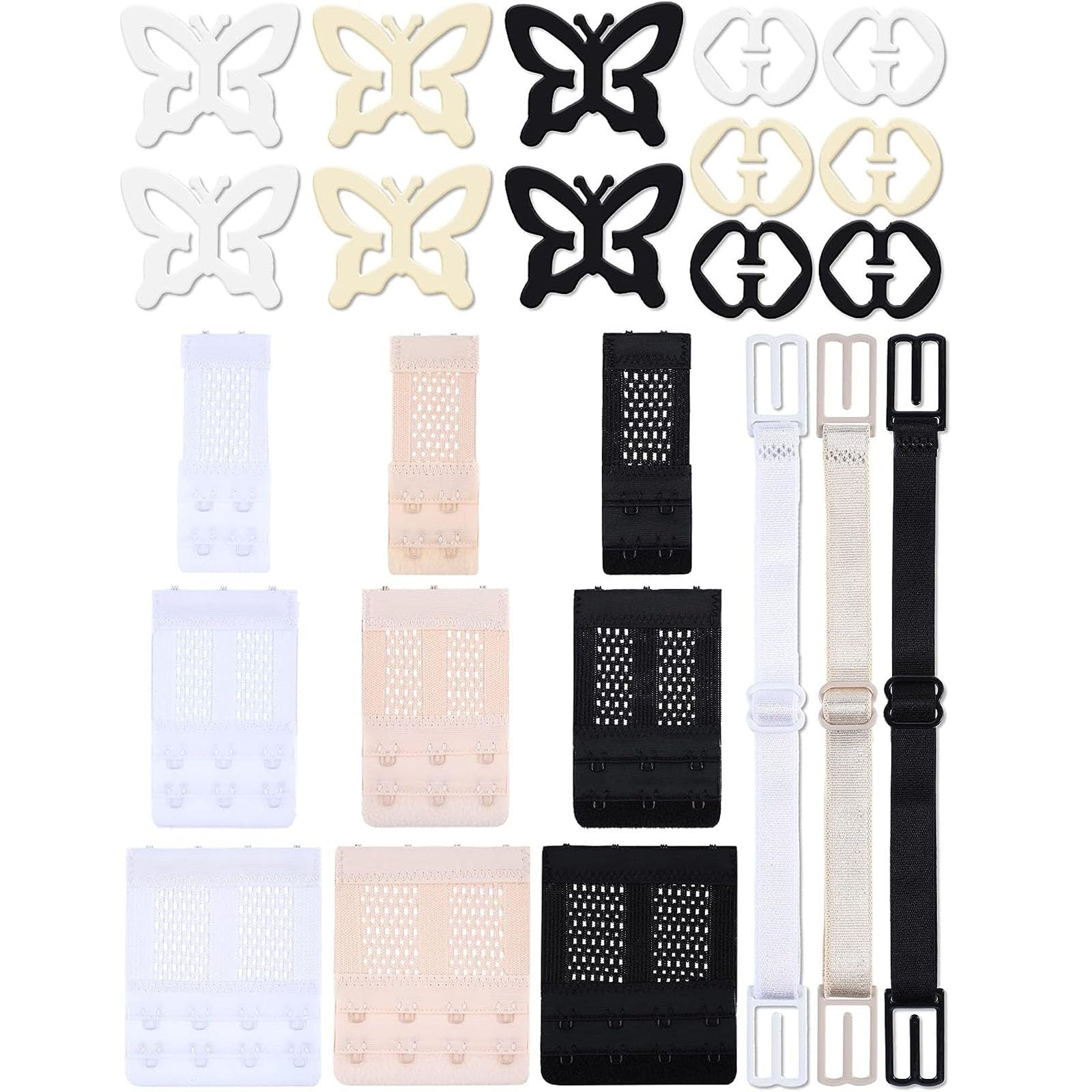 Tazweeq24 Piece Bra Strap Clips for Back Bra Strap Holder, Bra Accessories, Adjustable Bra Extenders, Bra Attachment Clips, Non-Slip Bra Clips for Women and Girls