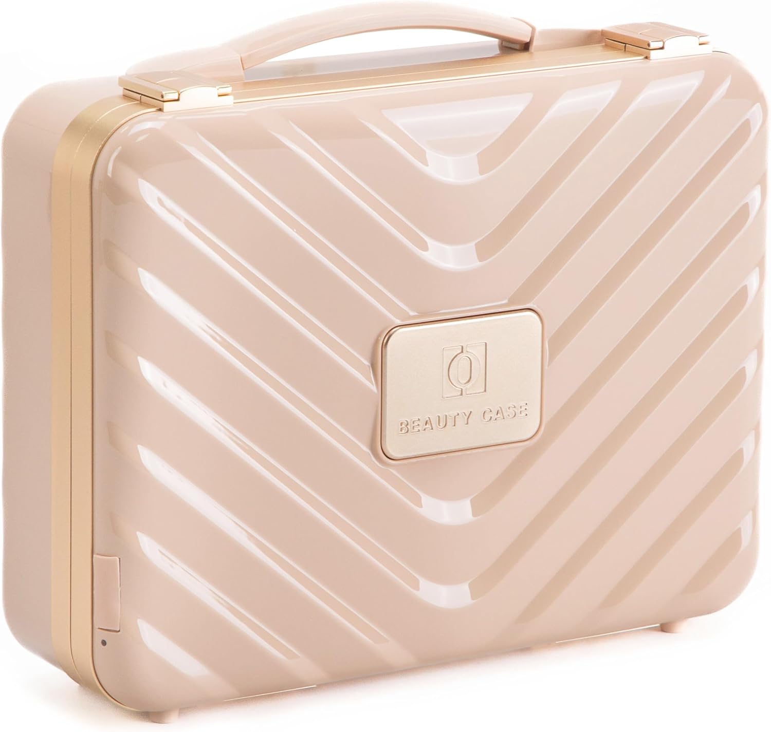 Makeup Case with LED Lighted Mirror, 11.5''x 8.7'' Portable Travel Makeup Organizer, Toiletry Storage Makeup Bag Gift for Lady, DIY Dividers Makeup Box with 5X Magnifying Mirror (Pink)