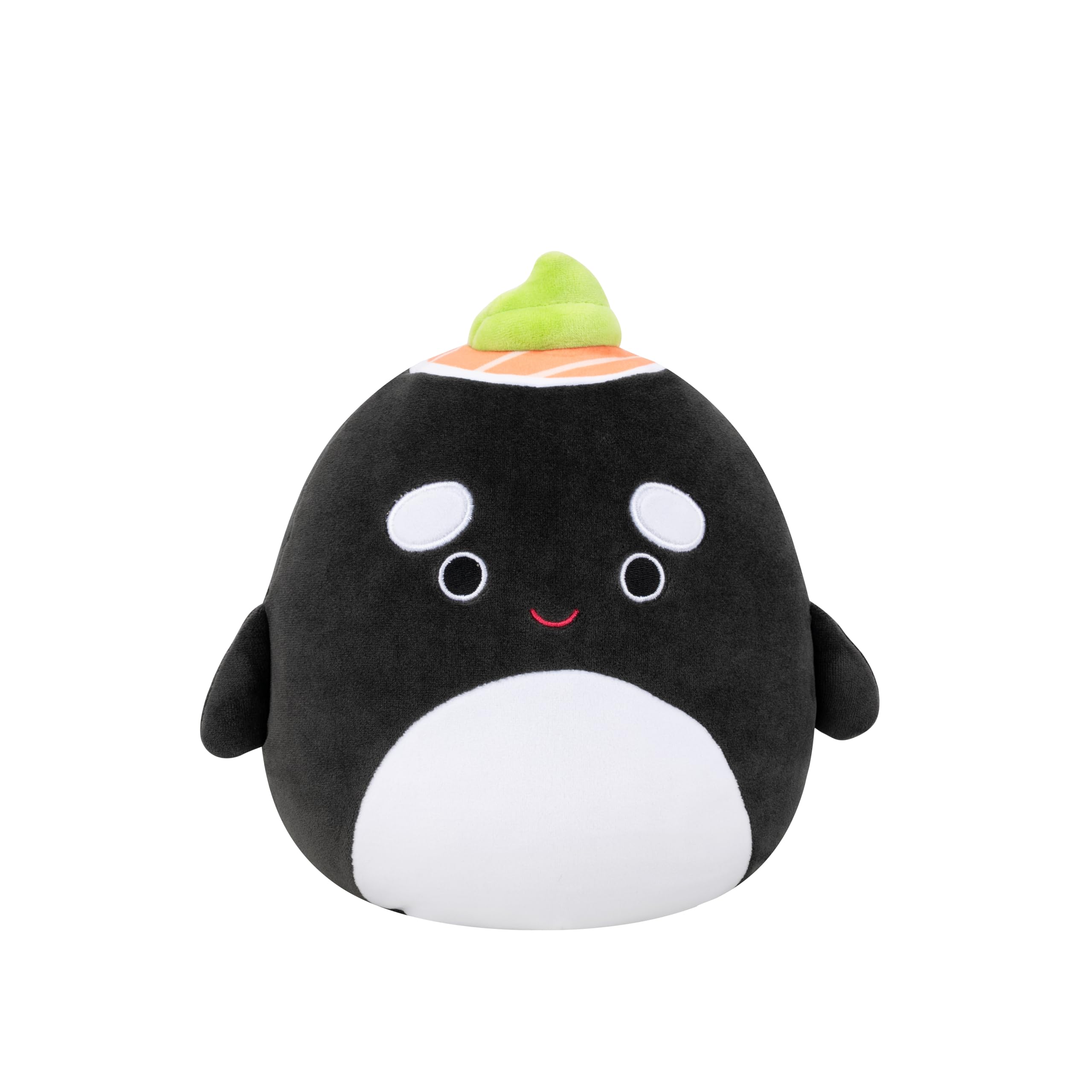 Squishmallows Original 7.5-Inch Kai the Black Sushi Orca Whale, Black Whale, 19.05 cm