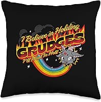 Vista 1 de Cute baphomet Grudge Master apparel I Believe in Holding Grudges I'll Heal in Hell Rainbow Print - Almohada de 16 x 16 pulgadas, multicolor