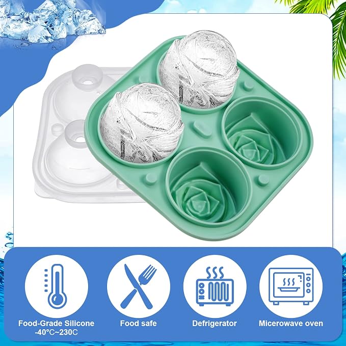 Molde para cubitos de hielo con forma de rosa de silicona miniatura 4