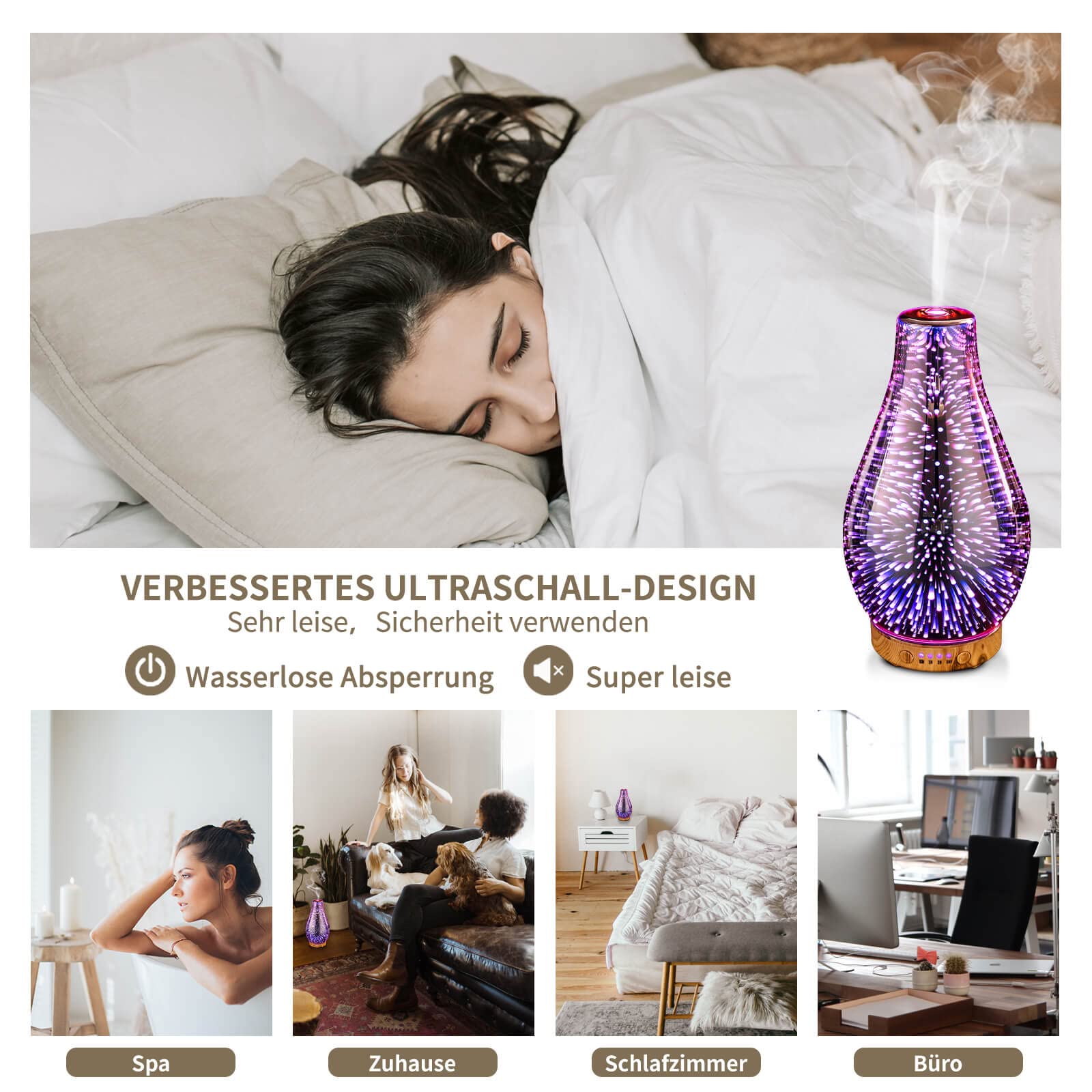 Elektrische Luchtbevochtiger Ultrasone Houtnerf Humidificador Diffuser Essentiële Aroma Oliën