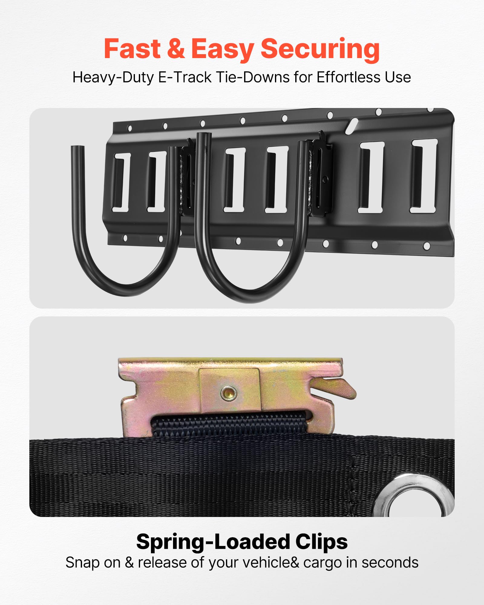 5 ancoraggi in acciaio E-Track O Ring per sistema E Track, carico in rimorchi a pianale chiuso, camion, furgoni, pickup, moto, cinghie resistenti O-Ring w/E-Track Spring raccordo fisso