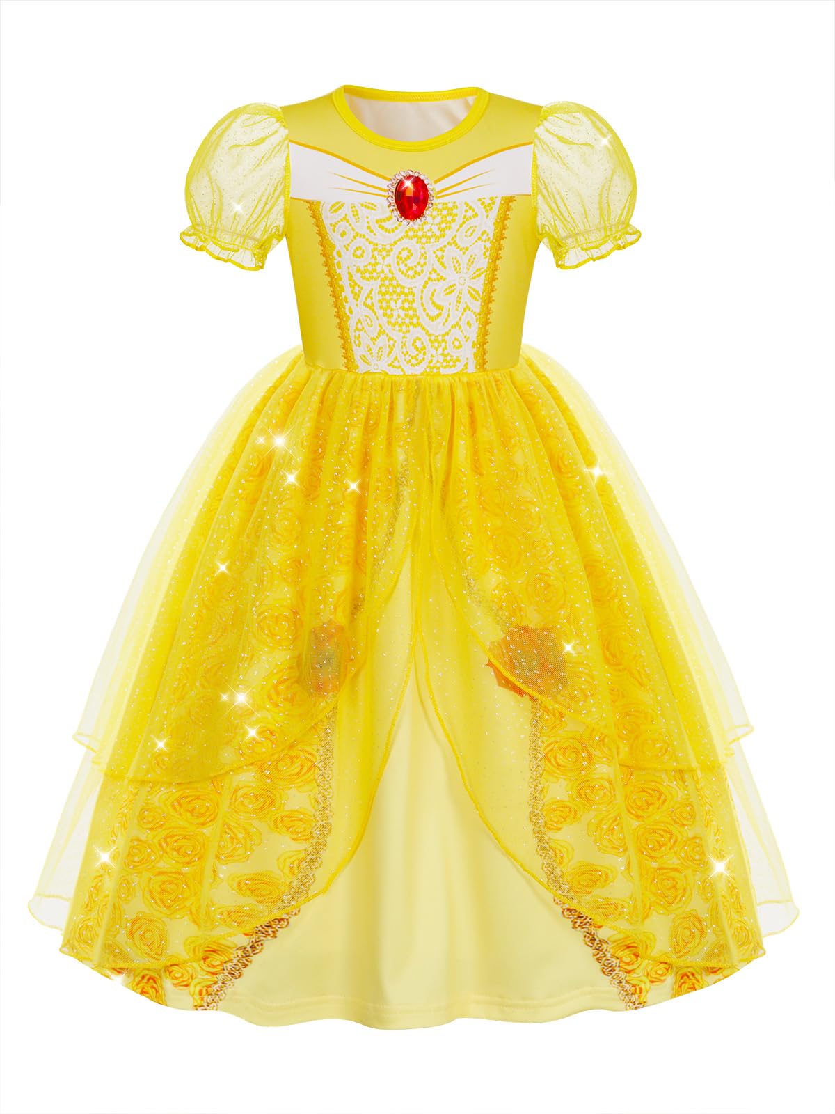 HenzWorld Princess Dress Up for Girls Toddler Princess Costumes Halloween Costume Kids Fancy Birthday Party Outfits 2-8Years — view 13