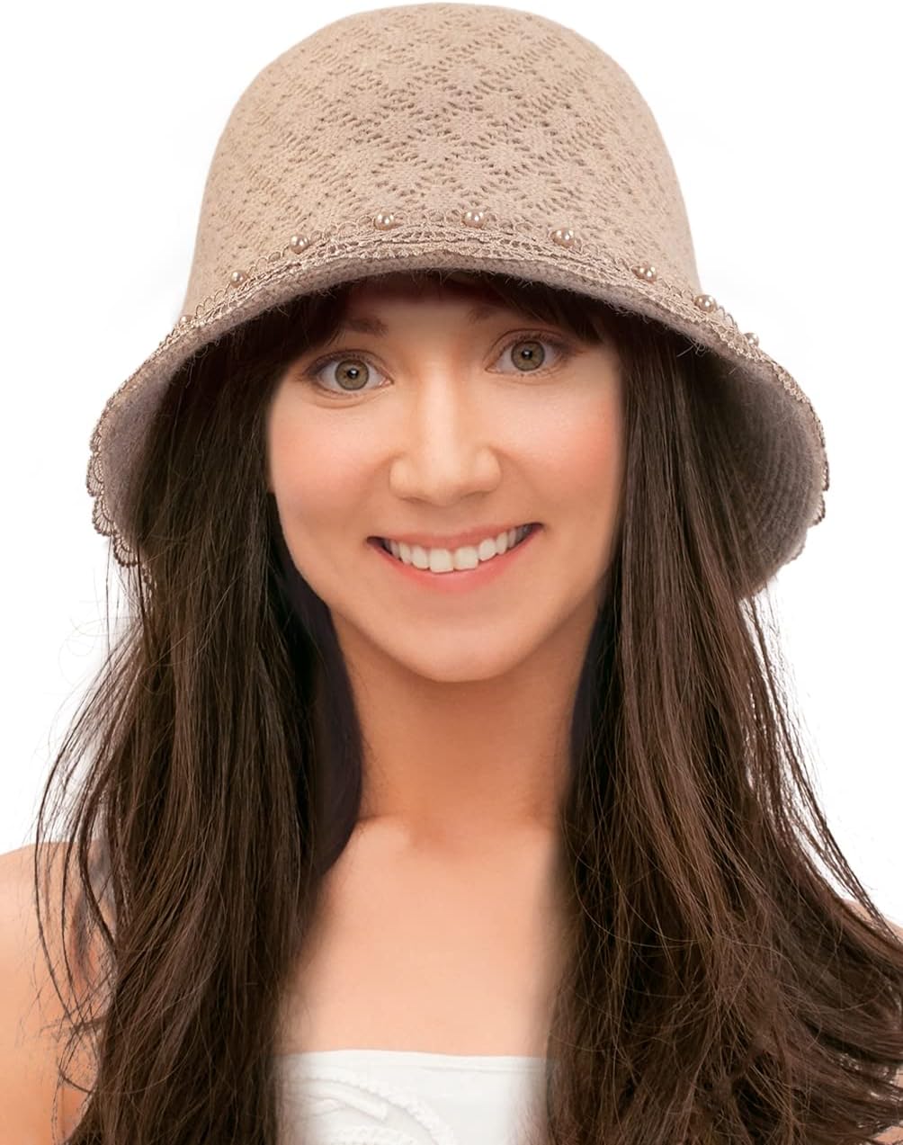 Dahlia Women's Winter Hat - Wool Cloche/Bucket Hat, Slouch, Flower