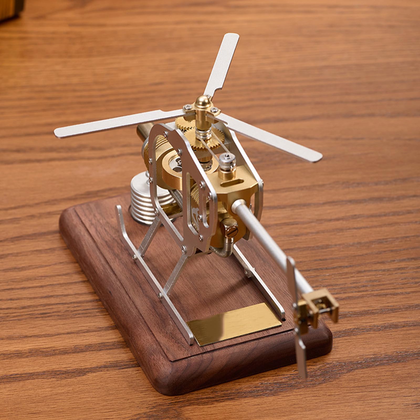 Modello di Elicottero con Motore Stirling, Motore ad Aria Calda funzionante, Giocattolo educativo STEM per l'apprendimento della Fisica, Appassionati di ingegneria