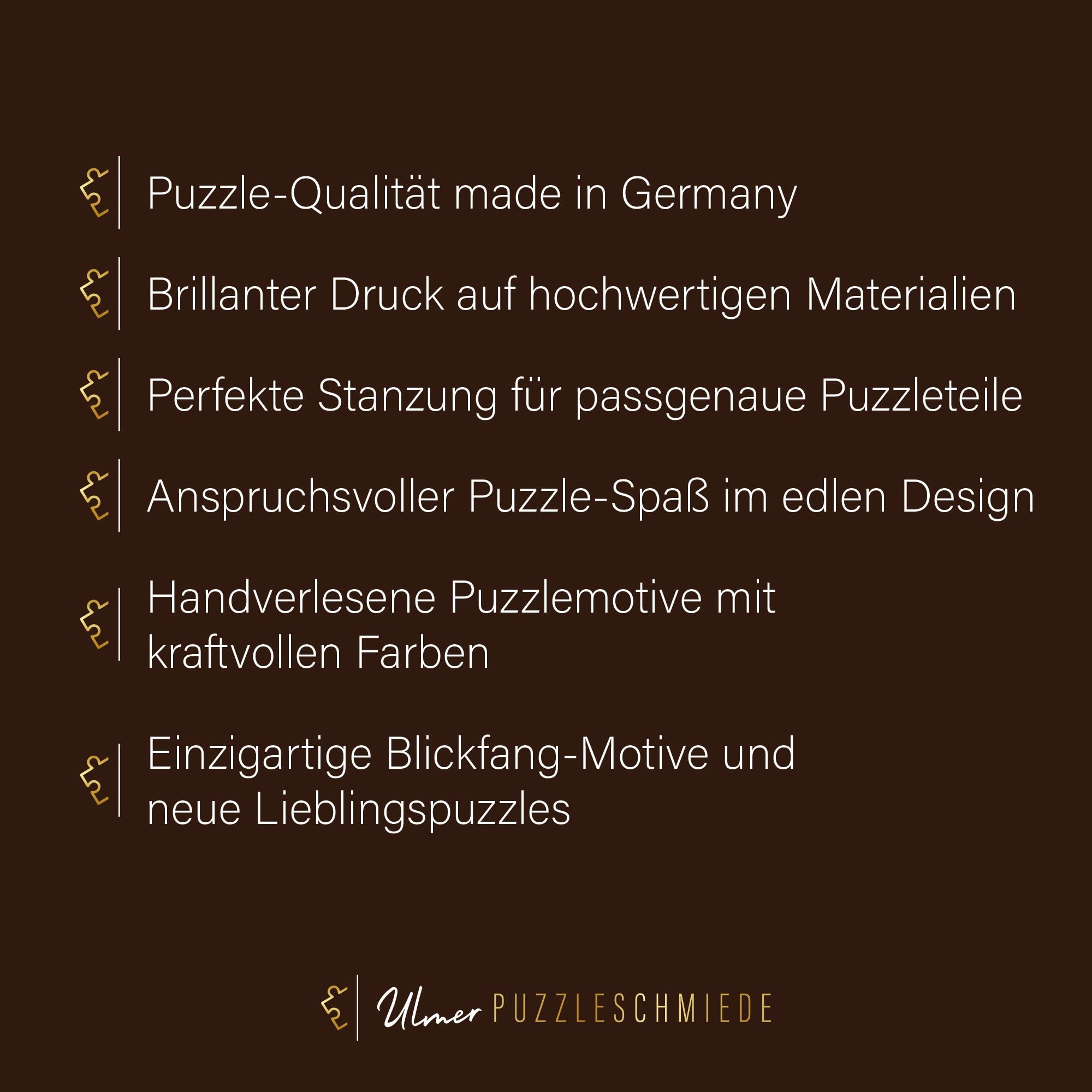 Ulmer Puzzleschmiede - 2000 elementów puzzli "Spin" – motyw piłki nożnej w klasycznym stylu, otoczony spektakularną rotacją kolorów – jakość Made in Germany