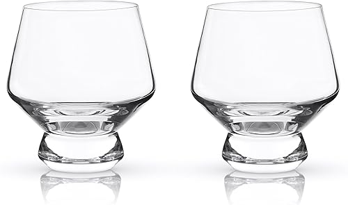 Miniatura 9 de Viski Raye - Juego de 2 vasos de cristal transparente con pies, juego de 2 vasos de cóctel sin tallo, 8 onzas