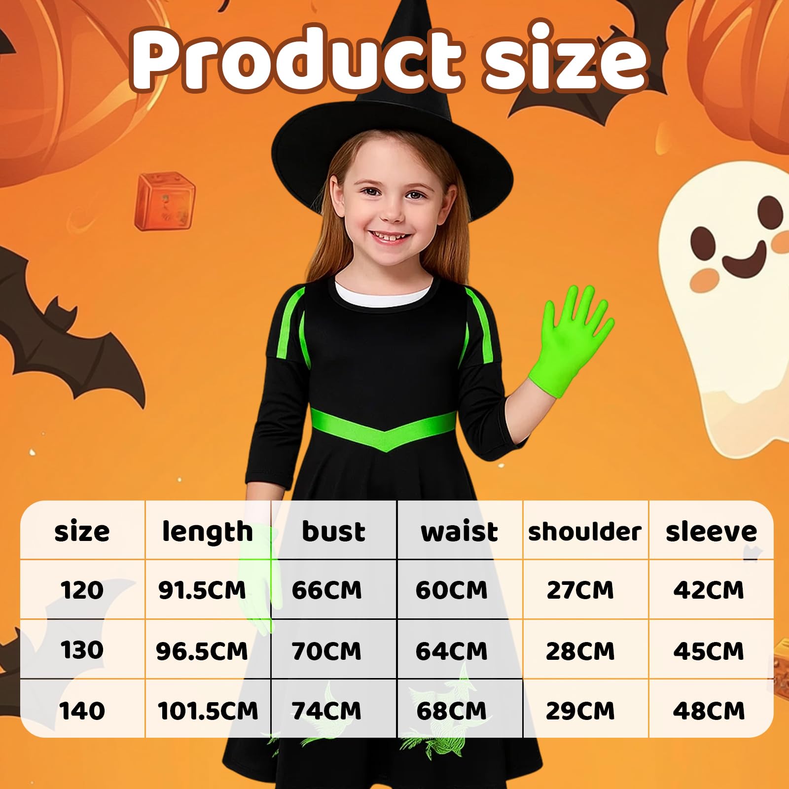 BFSYRR Wizard Costume, 3 Pcs Halloween Costume Accessories Include Wizard Hat with Robe and Gloves - Image 2