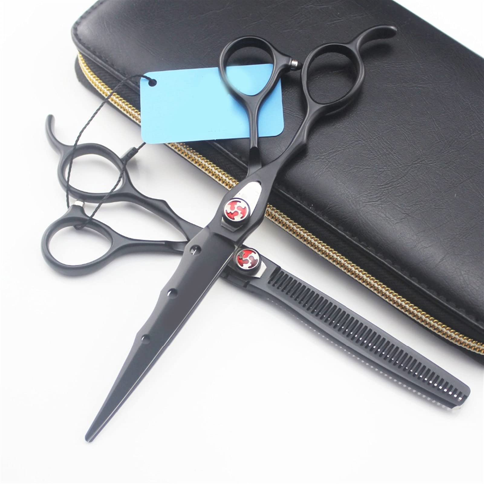 Black Sinvisa a Mano Forbici per Animali Domestici Set Cane Grooming Forbici per Cani Capelli Forbici Cat Groomer Detail Clipper per Capelli (Color : Set 1 Bag)