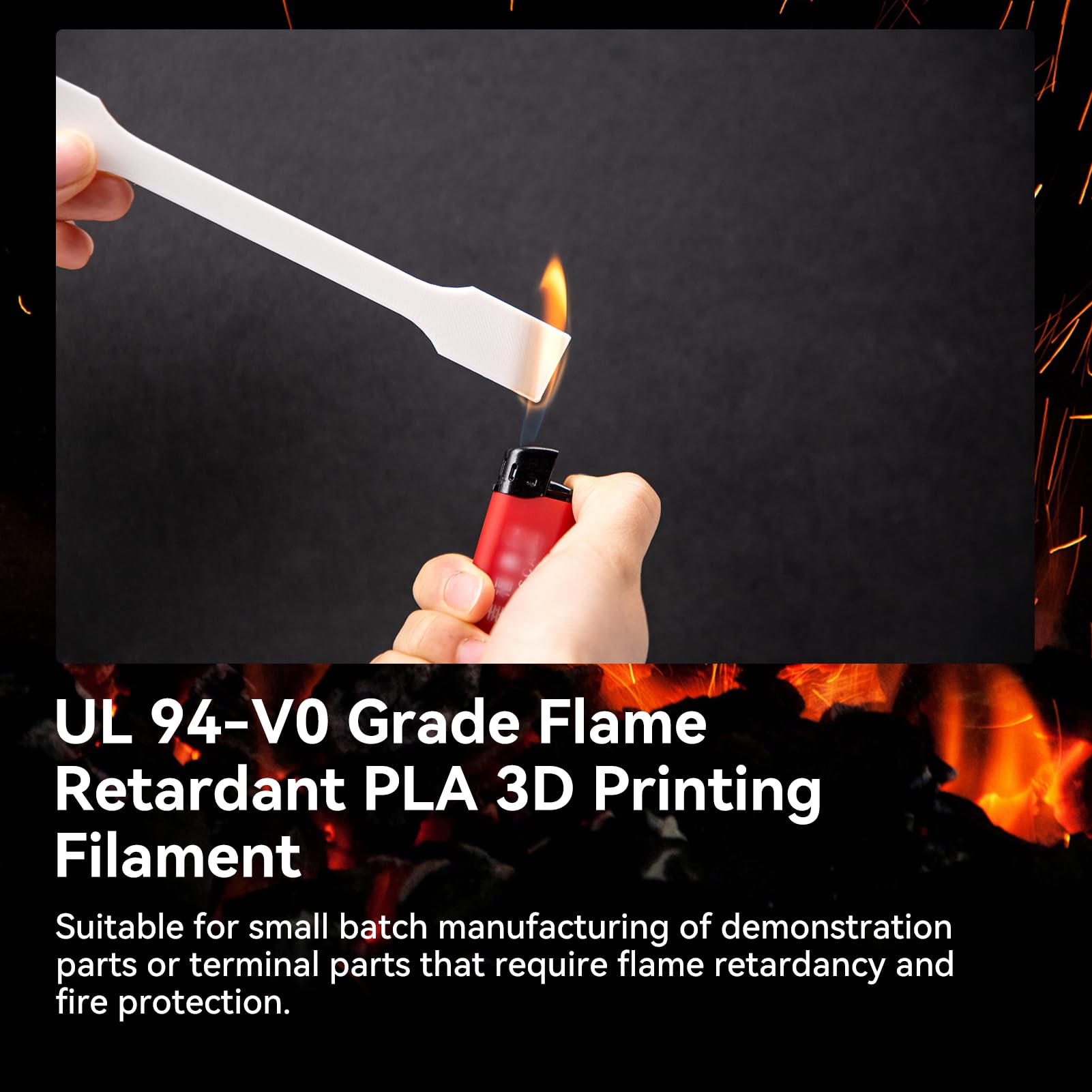 kexcelled PLA Niepalne Filament do Drukarek 3D 1,75 mm +/- 0,03 mm, Wysoka Wytrzymałość, Materiał Niepalny Klasy UL94-V0, Szpula 1 kg (2,2 lbs), Biały | Materiał drukarki 3D, dokładność wymiarowa +/- 0,03 mm, łatwa do drukowania, wysoka wytrzymałość