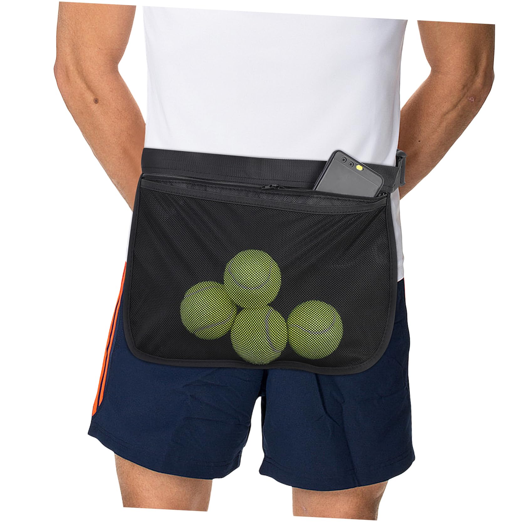 GALPADA Golf Ball Bag Tennis Ball Holder Mesh Pouch Adjustable Waist Belt Sports Storage Bag