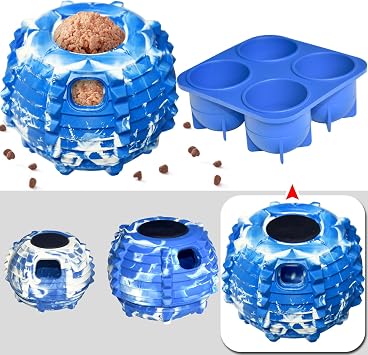 XHX Long-Lasting Interactive Dog Toy to Keep Your Pup Distracted - Safe for Dogs - Low-Mess Design - Dog Toys for XL Dogs 75 lbs and UpLarge, Blue and White