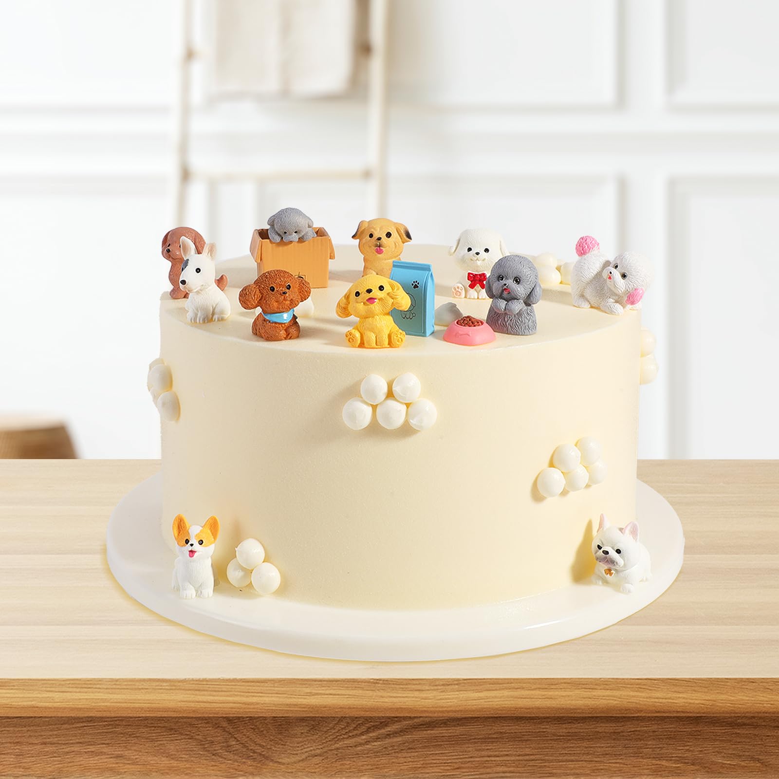 12 Pezzi Decorazioni Per Torta Gatto | Mini Statuette In Resina Con Gattini, Casetta E Pesce, Tema Animali Per Feste Di Compleanno, Baby Shower E Cupcake, Simpatici E Colorati - 3