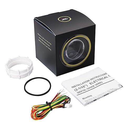 Miniatura 5 de MOTOR METER RACING MGS Series 2.047 in 2-116" Medidor digital de nivel de combustible 240-33 ohmios esfera negra pantalla LED azul 1224 voltios