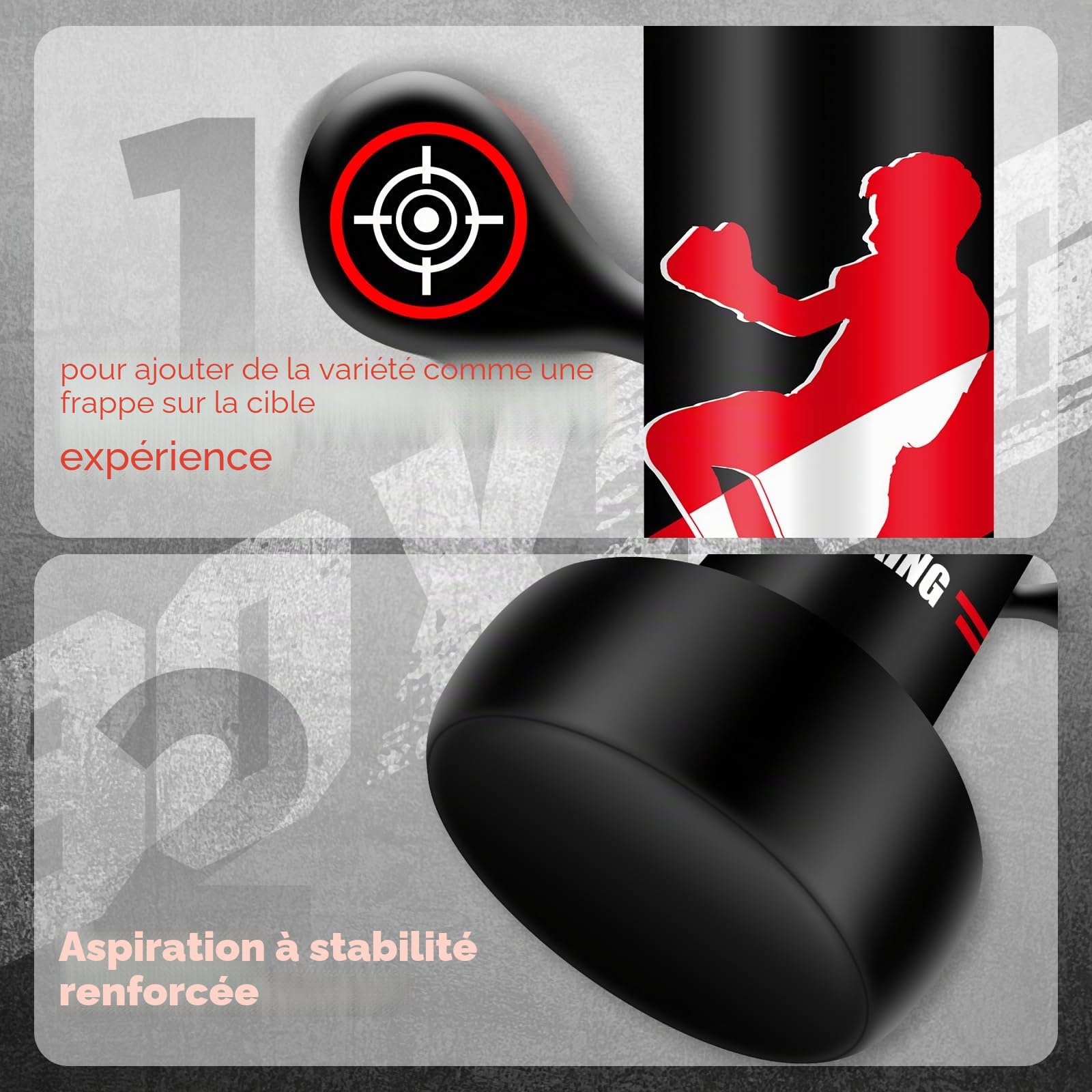 Sac de Frappe Enfants, Set de Boxe avec avec Pompe et Corde à Sauter, Sac de Boxe Gonflable de 165cm, Cadeaux pour garçons et Filles de 3 à 12 Ans pour la Pratique du karaté, du Taekwondo
