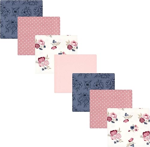 Miniatura 177 de Hudson Baby Paquete de 7 mantas receptoras unisex de franela de algodón para bebé, Dino Friends, talla única Abeja,Azul Verde Dino,Azul