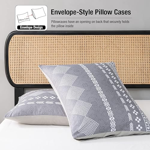 Miniatura 6 de Lekesky Funda de edredón blanca tamaño King, fundas de edredón King de 3 piezas, ultra suave, 100% microfibra lavada, transpirable, con lazos y