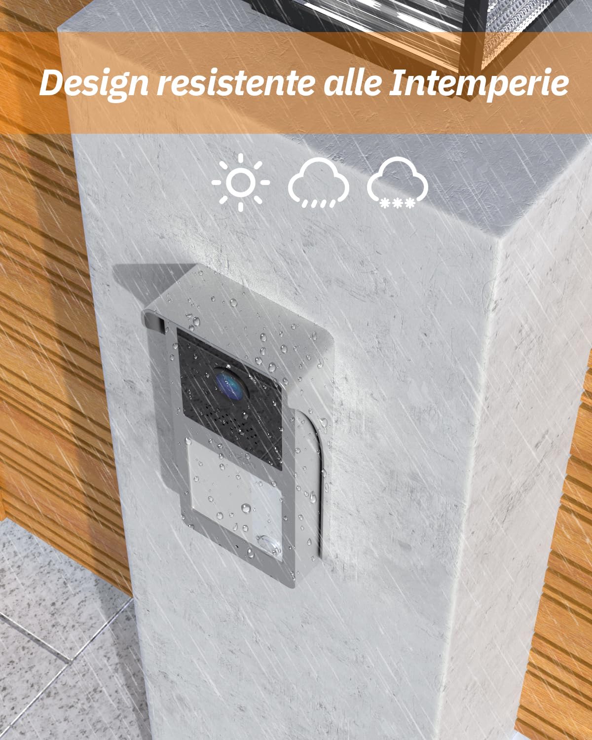 TMEZON Videocitofono 2 fili Monofamiliare Video Citofoni,Monitor TFT a Colori 7 pollici e Campanello esterno con telecamera Visione Notturna,Audio Bidirezionale,T30