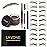 LAVONE Eyebrow Stamp Stencil Kit, Brow Stamp Trio Kit with Waterproof Eyebrow Pencil, Pomade, 20 Eyebrow Stencils, Dual-ended Eyebrow Brush and Sponge Applicator - Brunette