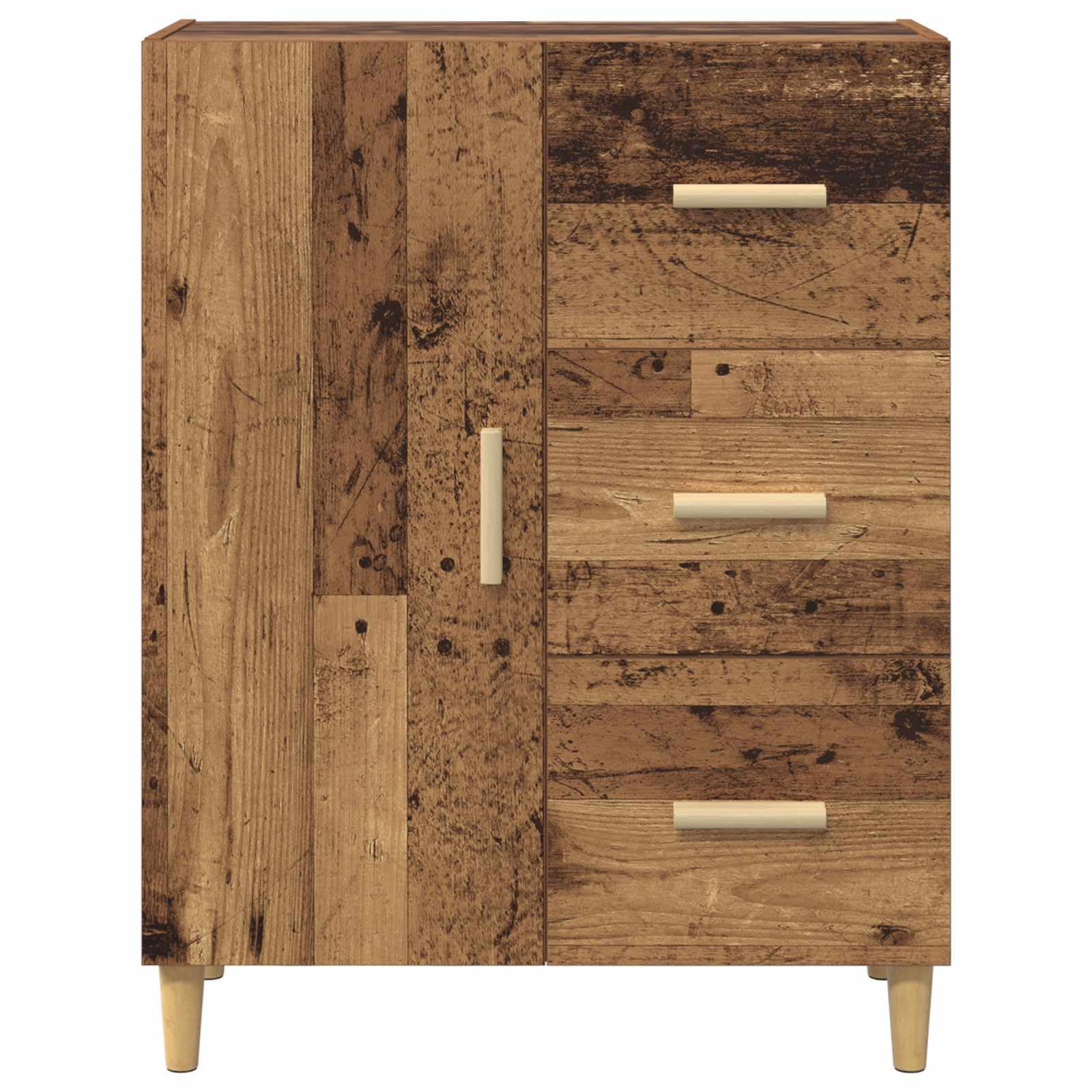 vidaXL Bufet Stare drewno 34 x 69.5 x 90 cm Materiał drewnopochodny, Nowoczesna szafka, prostokątna jednostka do przechowywania, funkcjonalna szafka drzwiowa do eleganckiej organizacji domu