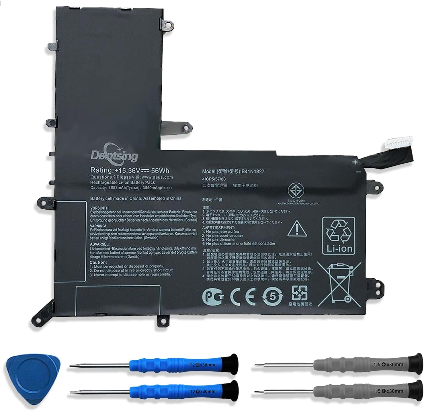 Dentsing B41N1827 Laptop Battery Replace for Asus ZenBook Flip 15 UX562 UX562IA UX562FA UX562FD UX562IQ UX562UG Legion Q526FAC Q526FA Q507IQ Legion UM562IA UX562FA-AC025R Series Notebook 15.36V 56Wh