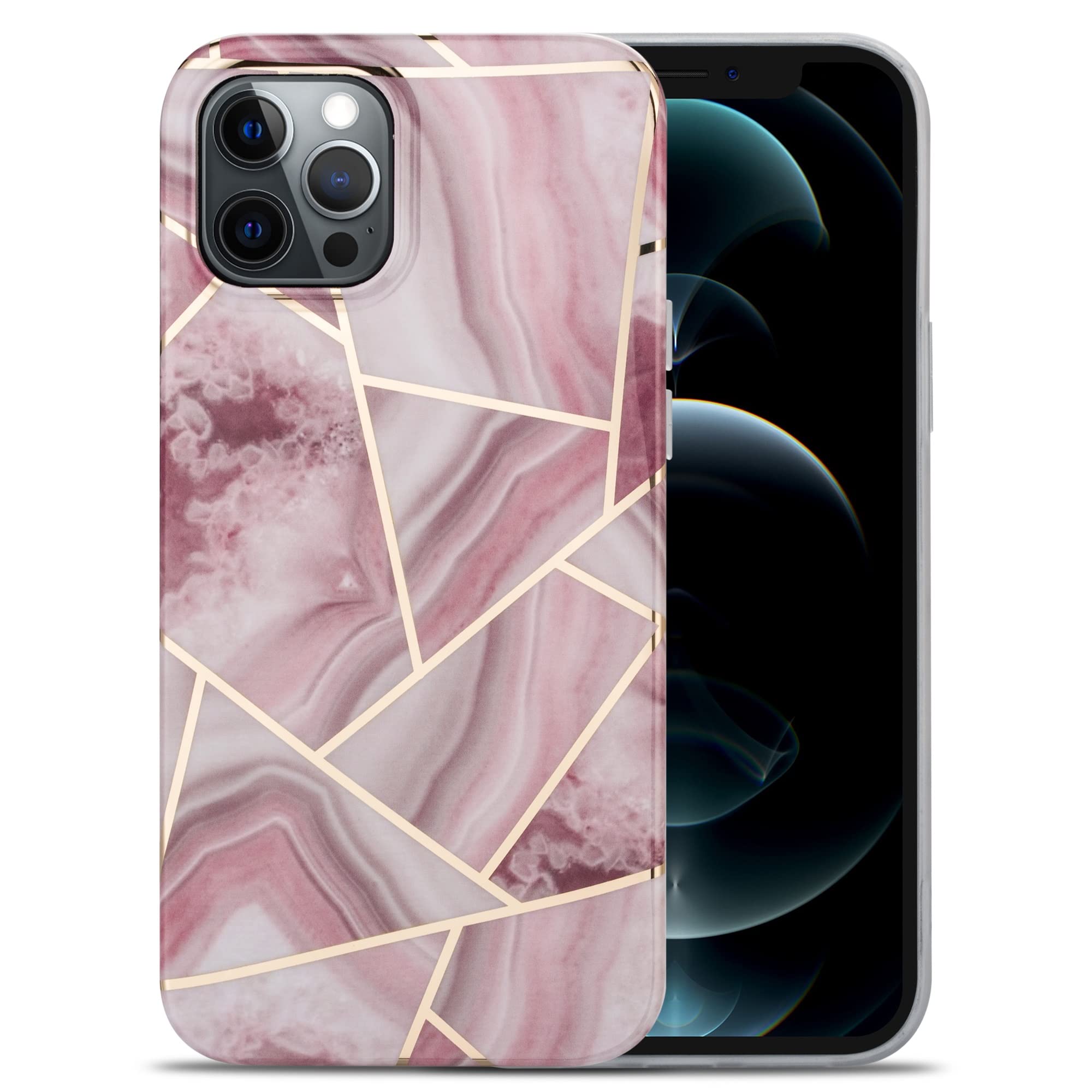 CASE متوافق مع DOPHINE 13 MINI CASE ، Ultra Golden Lines Gliter Glate Pattern ، TPU غطاء واقي الوفير (Color : Pink-c)