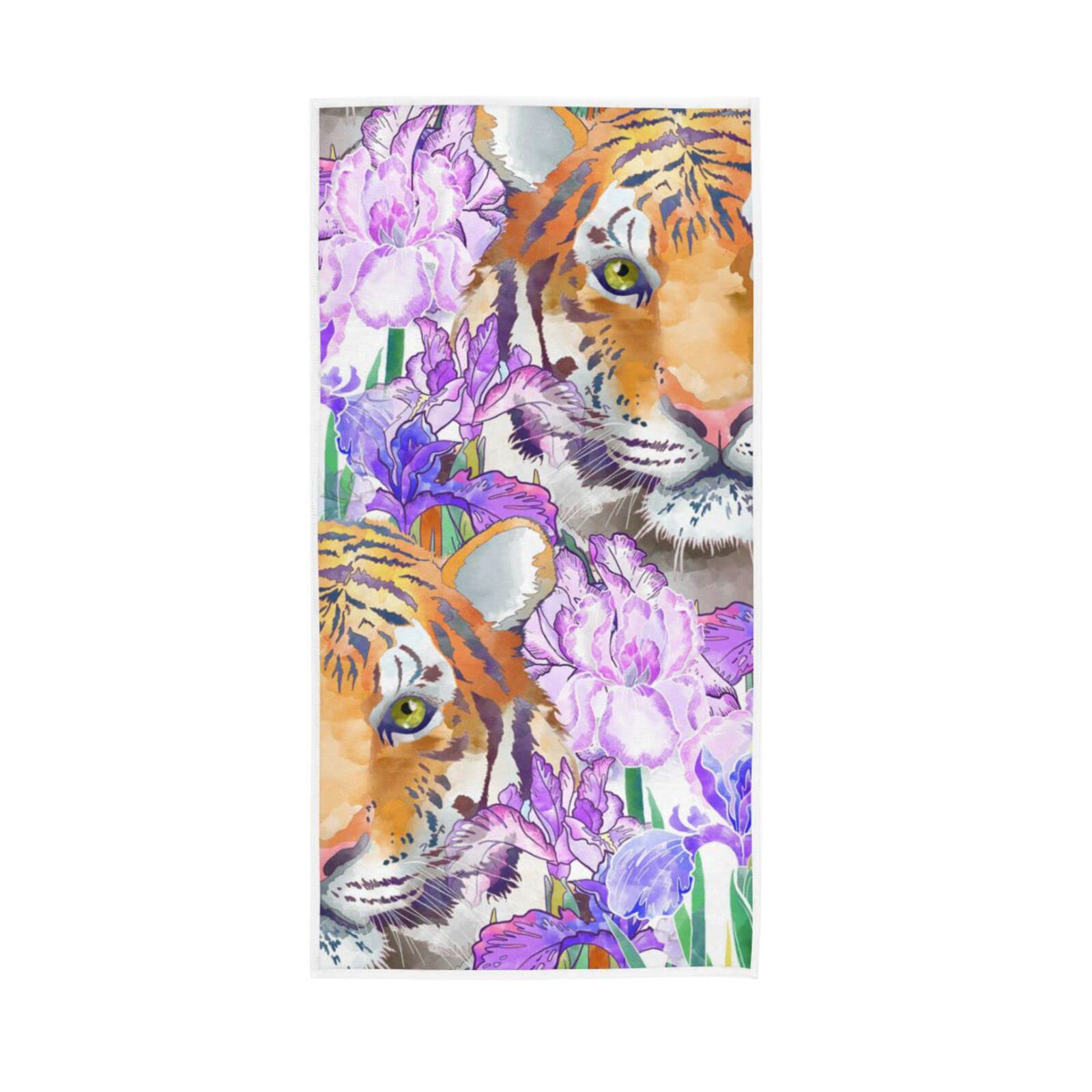 LSRCPD Hand Towels Floral Tiger Face Decor Fingertip Soft Face Towel Absorbent Bathroom Kitchen Towels