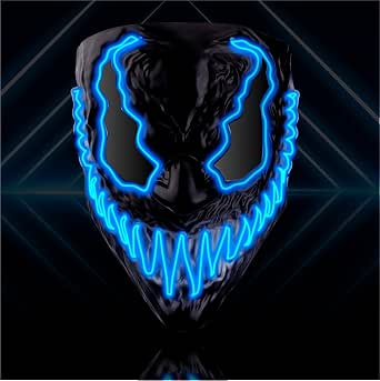 Máscara LED Premium Con Luces Controlables – Ideal Para Halloween, Carnaval Y Fiestas De Disfraces