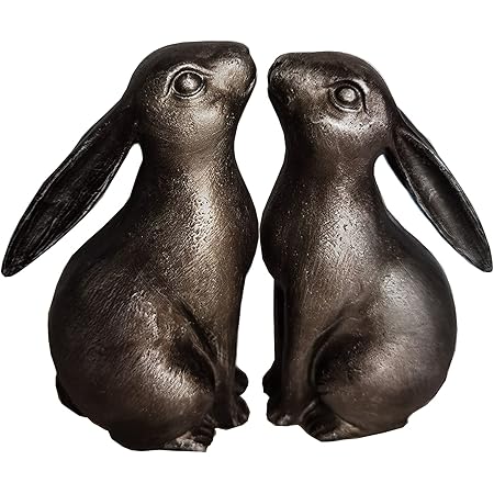 Amazon.com: Creative Co-Op Rustic Bronze Rabbit on Book Resin Bookends ...