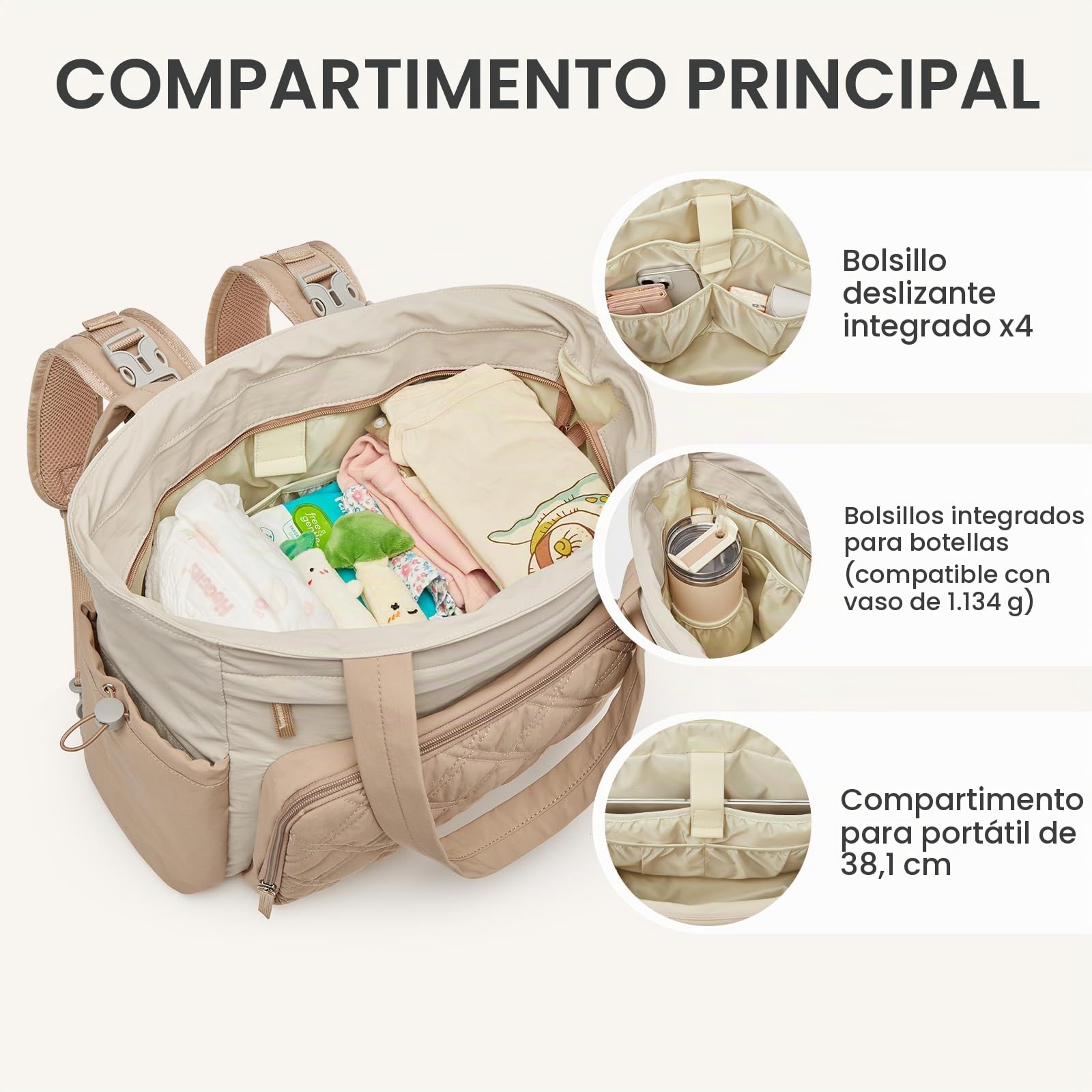G4Free Bolsa de pañales convertible con correa de almacenamiento