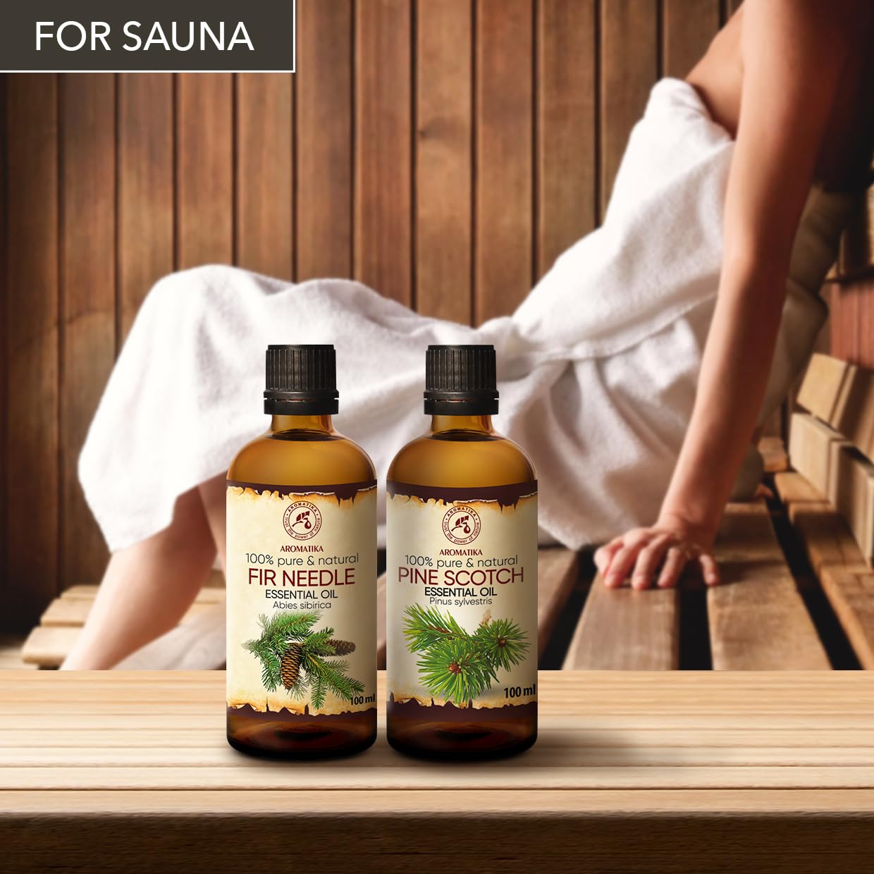 Fichtennadelöl – Abies Sibirica – Kiefernnadelöl Ätherisch – Pinus Sylvestris 2 x 100 ml – Natürlichen & Reinen Öl – Beruhigend – Raumduft – Duftlampe - Tannenöl für Sauna – Aromatherapie