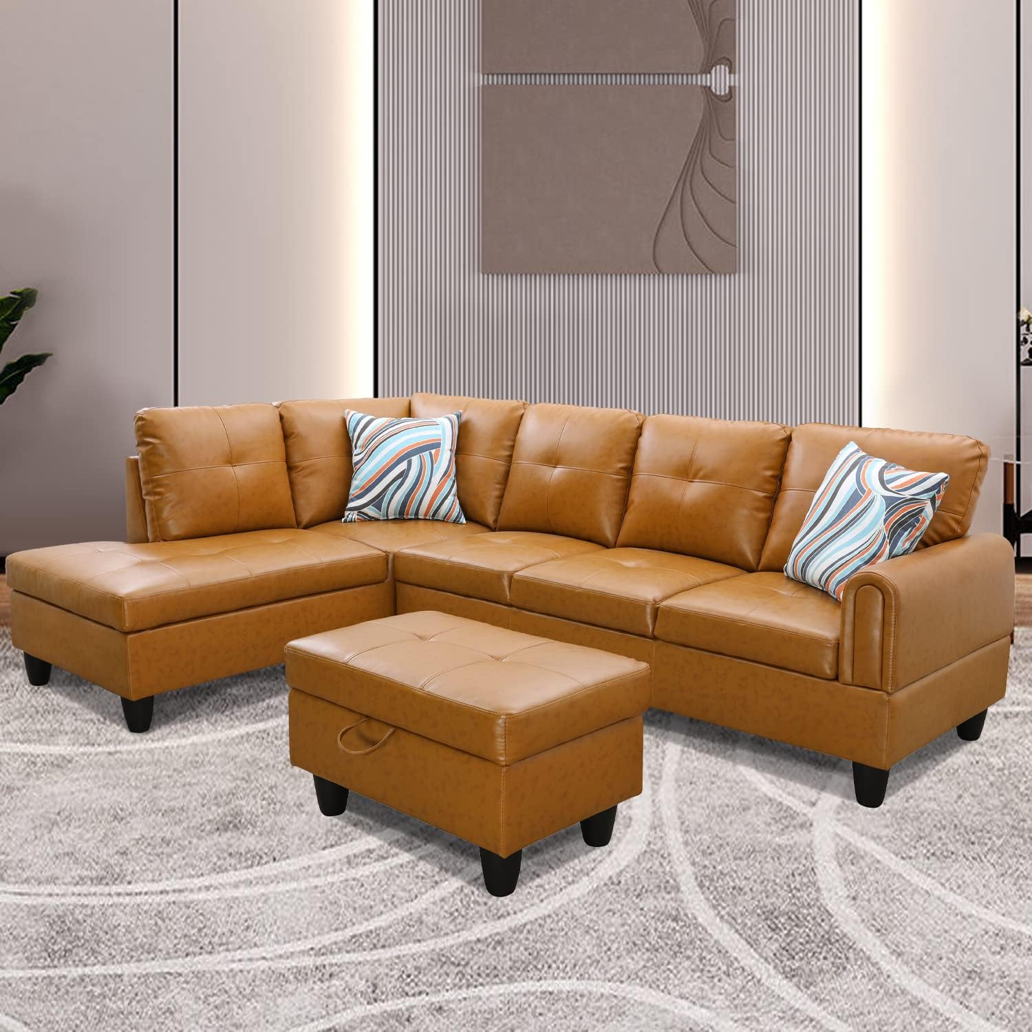 SIENWIEY 3 Piece Sectional Sofa Set, 97" LShape Couch with