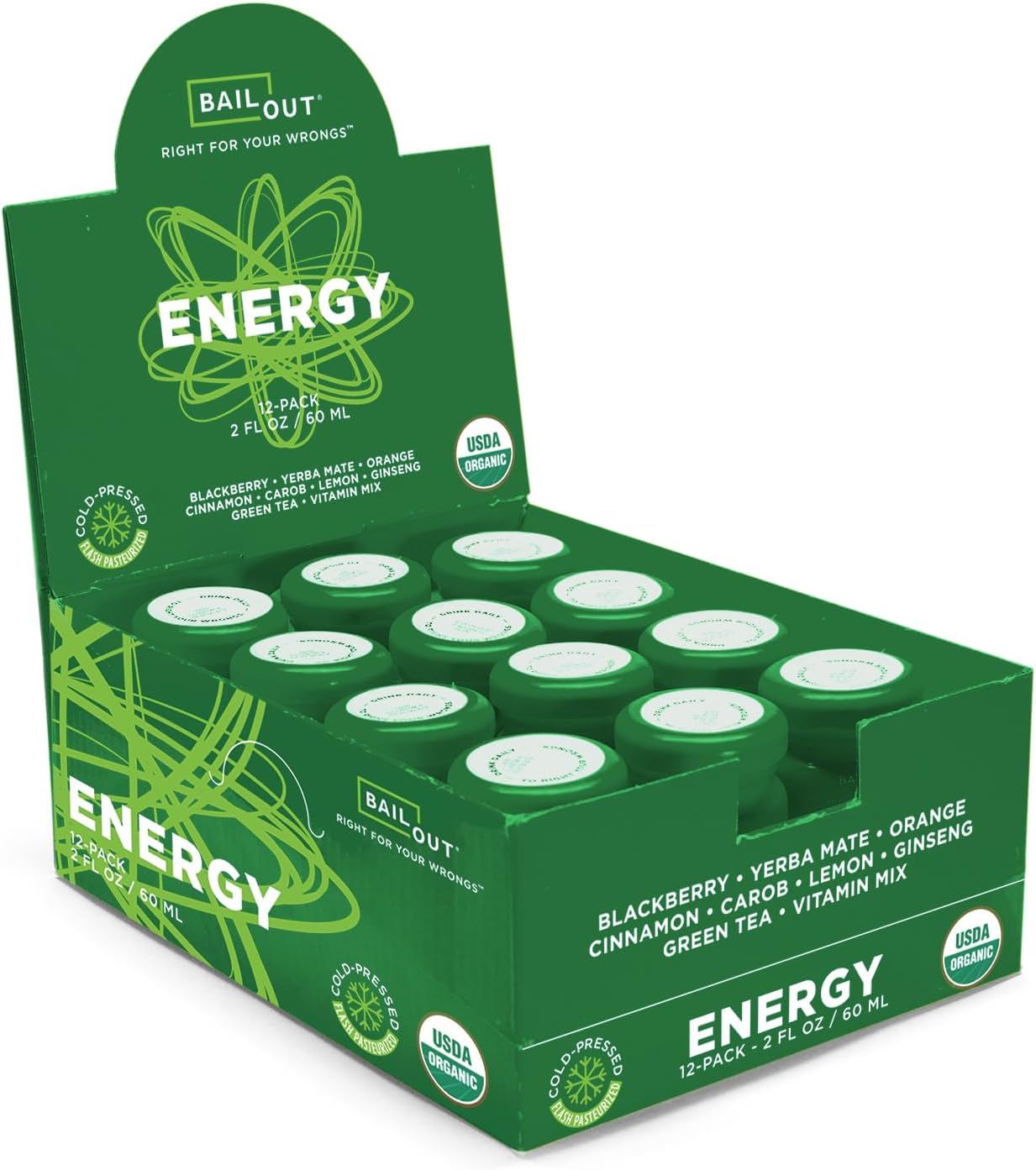 Bailout Wellness Energy Shot, Energy Drink for Brain