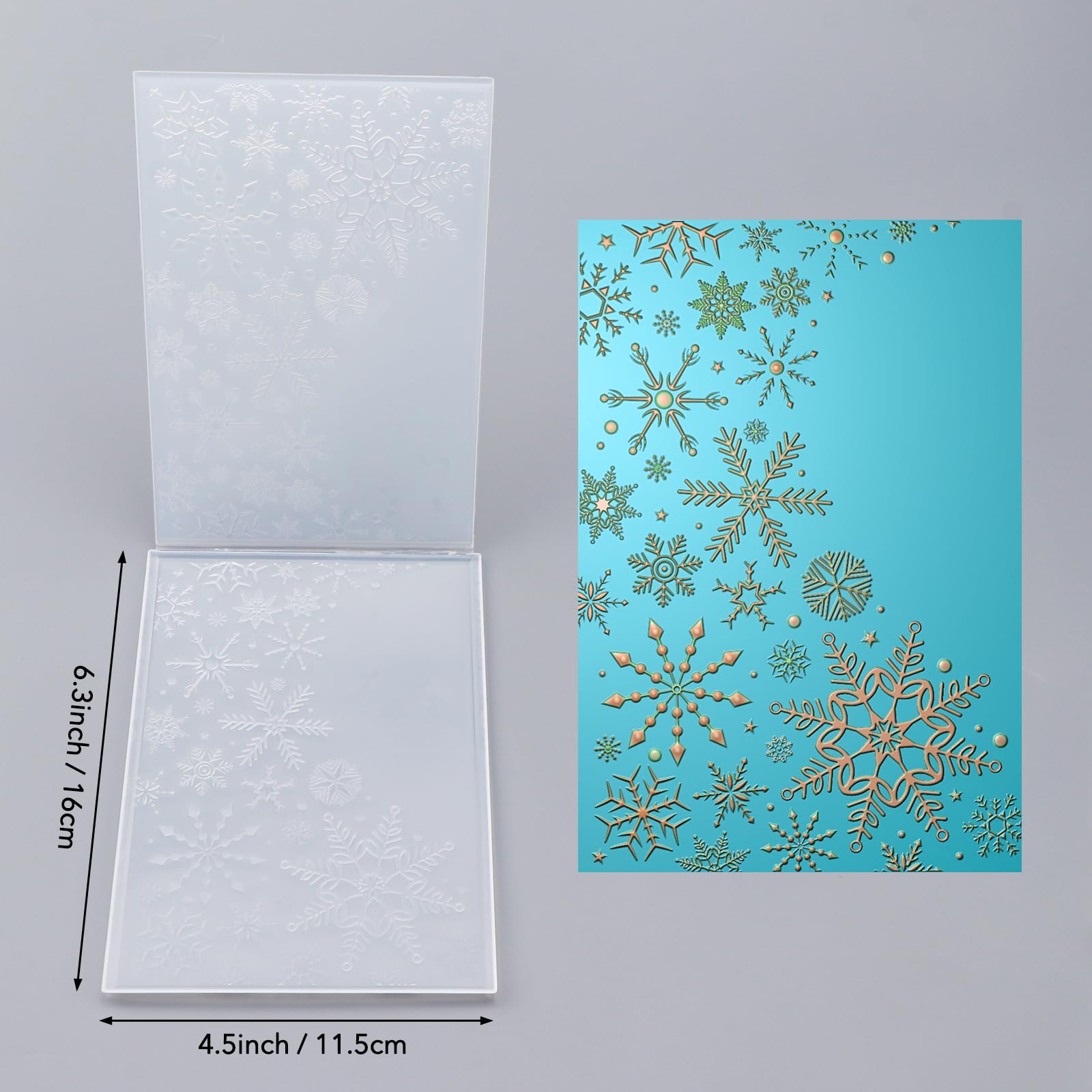 Christmas 3D Embossing Folder for Card Making Texture Fades Xmas Snowflakes Plastic Embossing Folder Template for DIY Scrapbooking Paper Crafting Handmade Crafts Arts Supplies Xmas Christmas Decor - Image 3