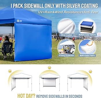 Amazon.com: CROWN SHADES SunWall Silver Coated for 10x10 Pop