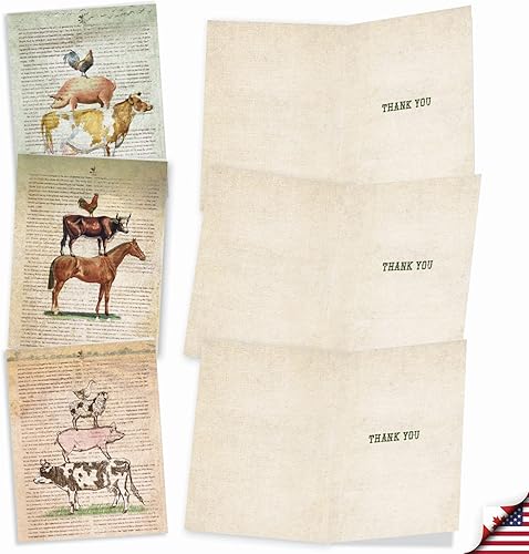 Miniatura 2 de The Best Card Company, Zoo Babies - 10 tarjetas de agradecimiento en caja (4 x 5.12 pulgadas) - Animal Baby Thank Yous con sobres M6726TYG