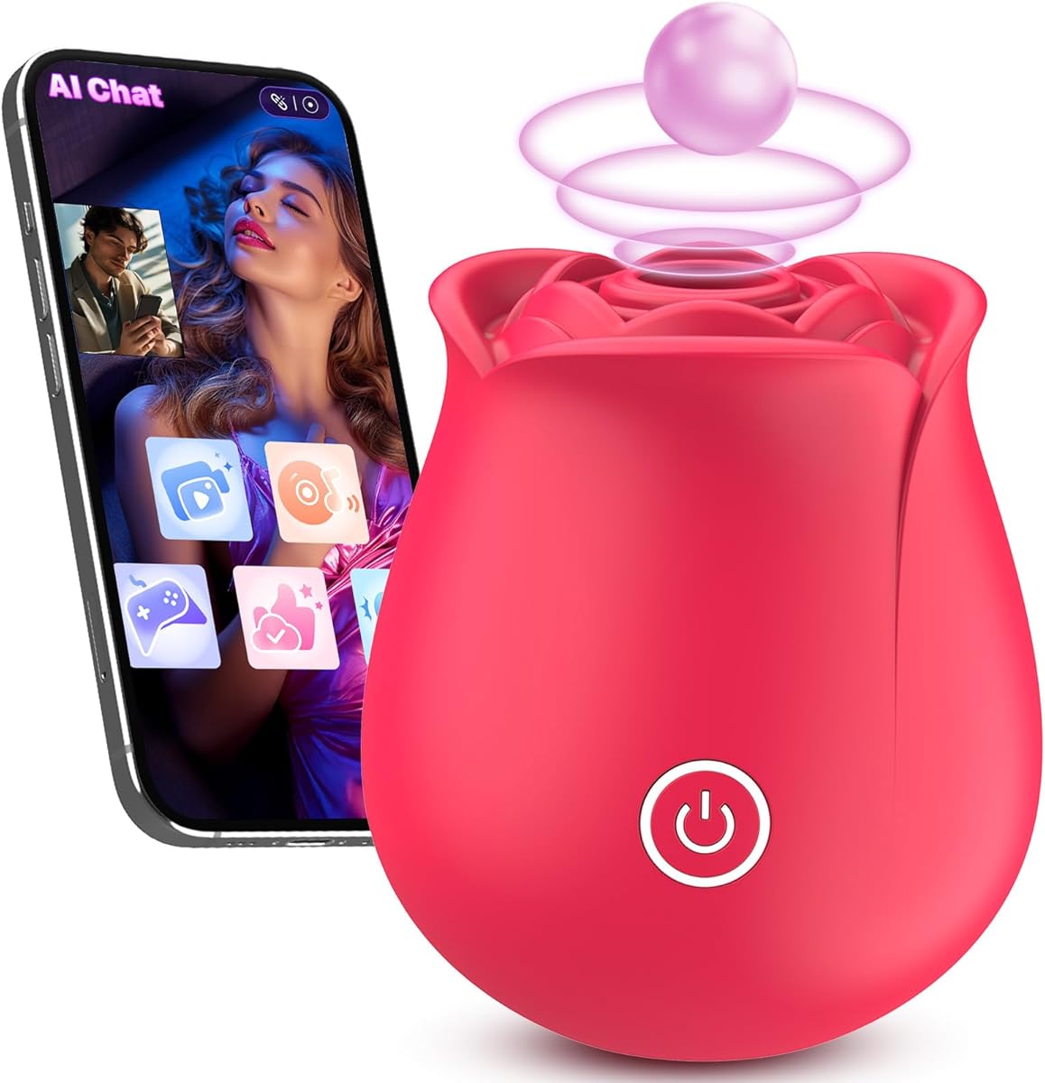 Sex Toys Vibrator for Women - Allovü Rose Sucking Vibrator Sex Nipple Toys with 9 Suctions, G-spot Dildo Vibrators Rose Sucker, Clitoral Stimulator for Women Female Couples Adult Sex Toy Games