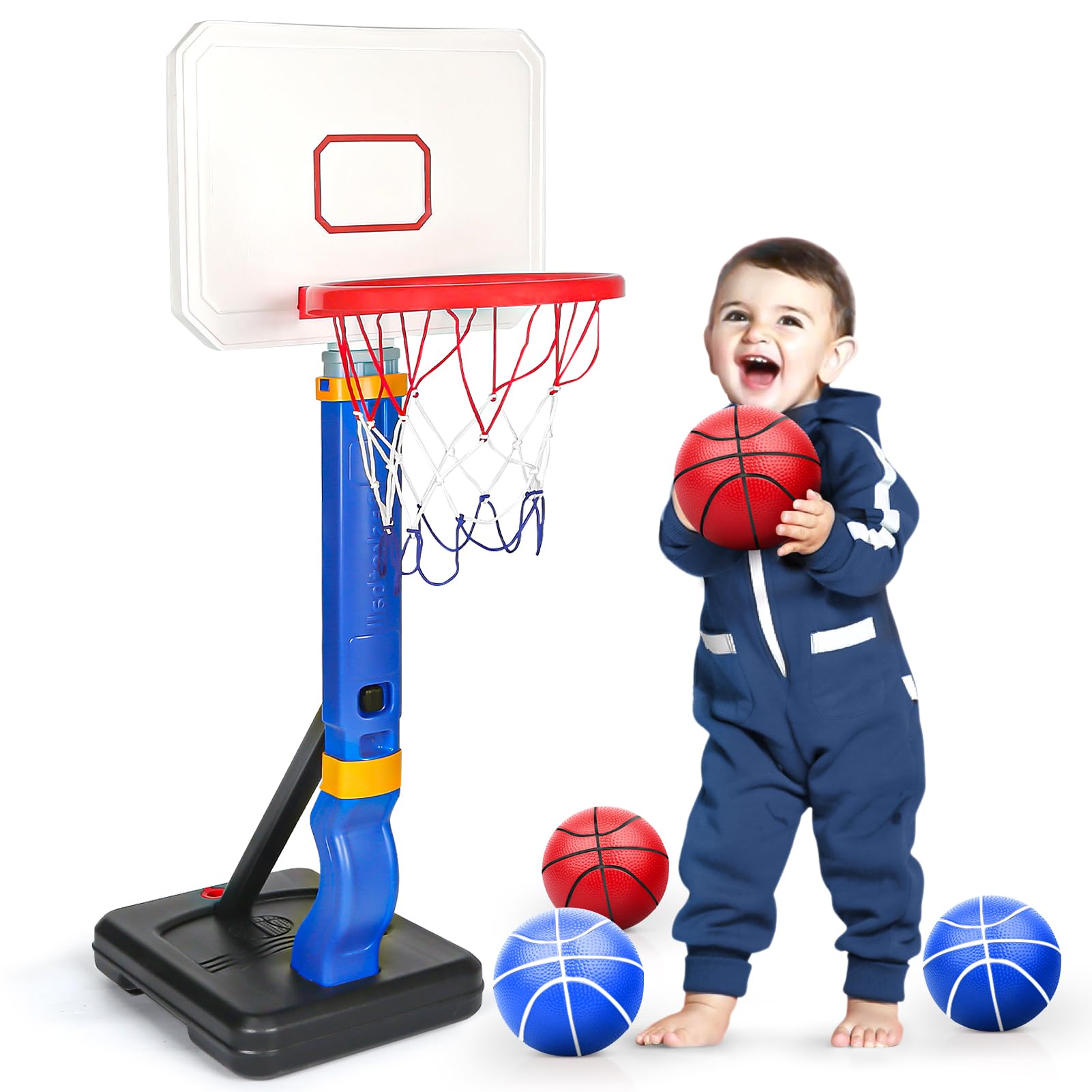 YIMORE Panier Basket Enfant, Panier De Basket Enfant pour Intérieur Extérieur, Hauteur Réglable De 70 à 138 cm, Portable Panier De Basket Intérieur Idéal pour Les Enfants De 3 à 8 Qns