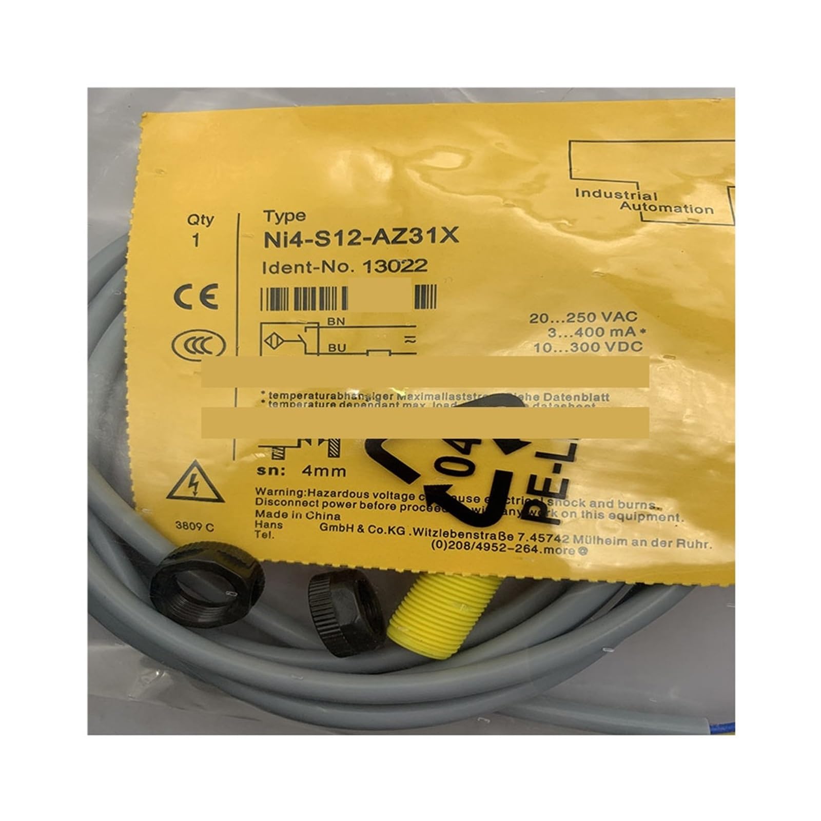 Détecteur de proximité NI4-S12-AP6X capteur inductif M12 pour automatisme
