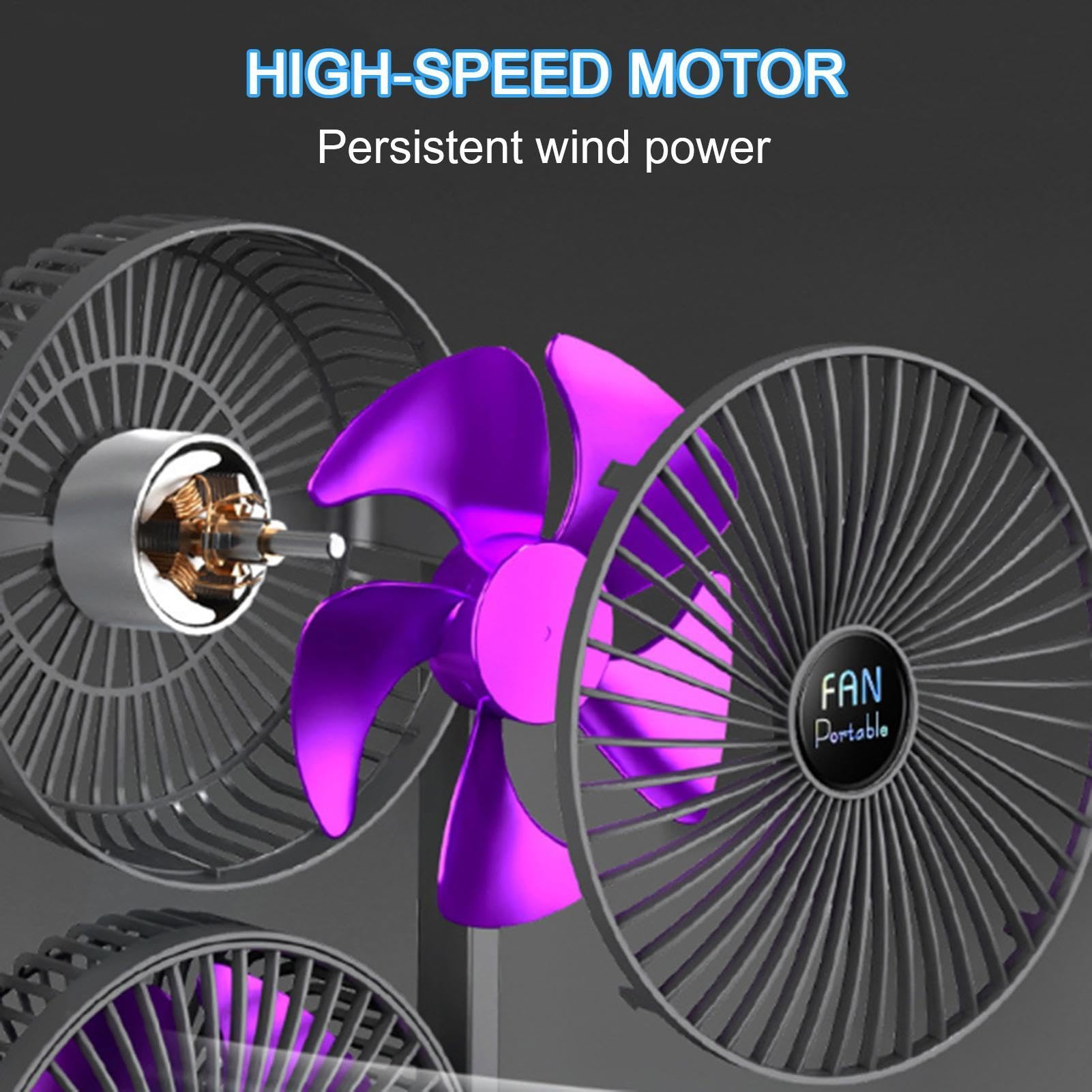Ventilatore Da Scrivania Doppia Testa Ricaricabile Portatile Silenzioso